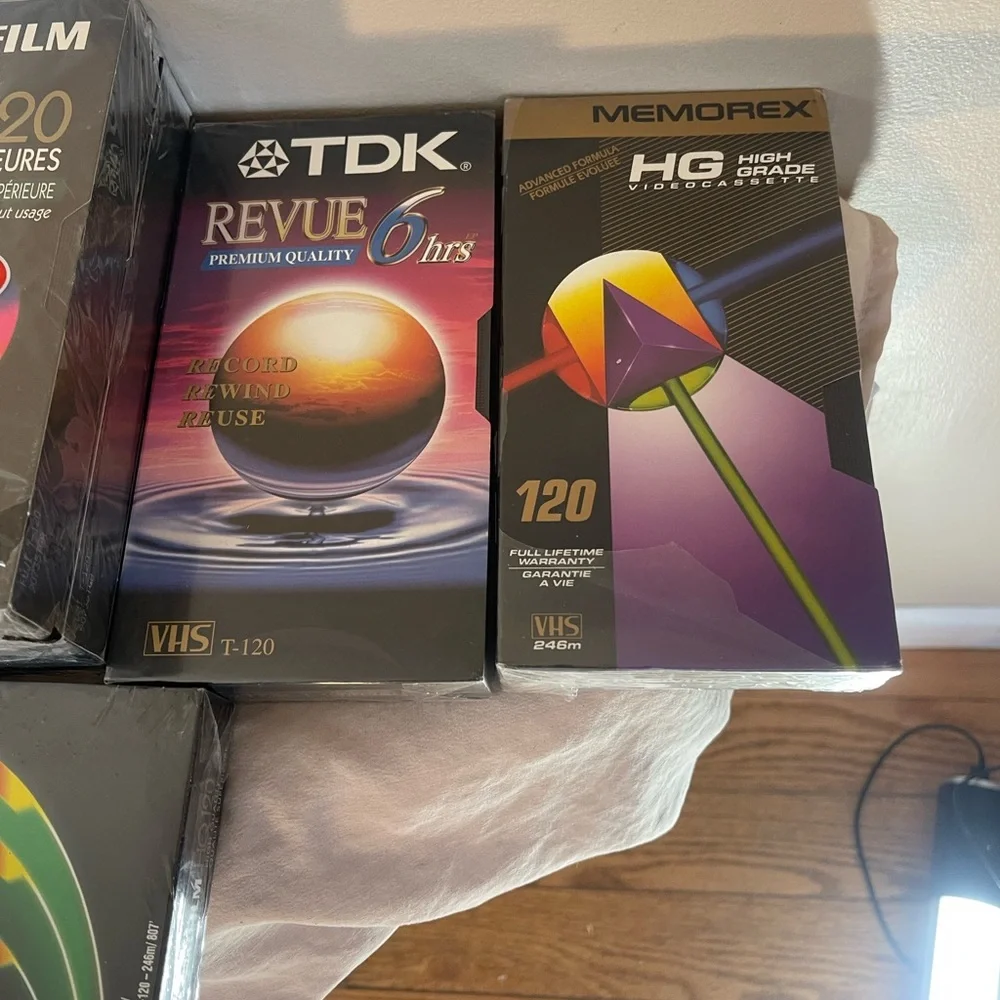 9 New VHS Tapes Lot Bundle Memorex RCA Fujifilm TDK High Grade Video Cassettes
